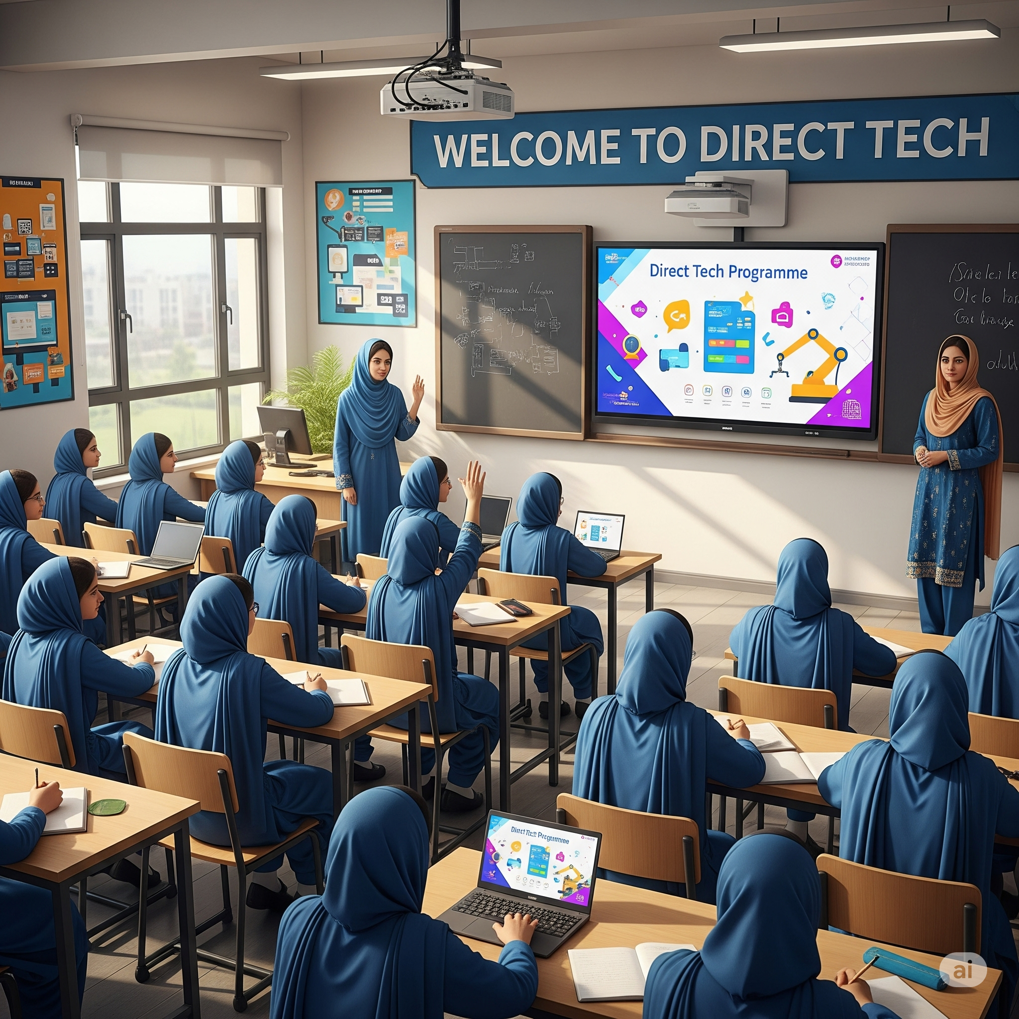 Students learning with technology